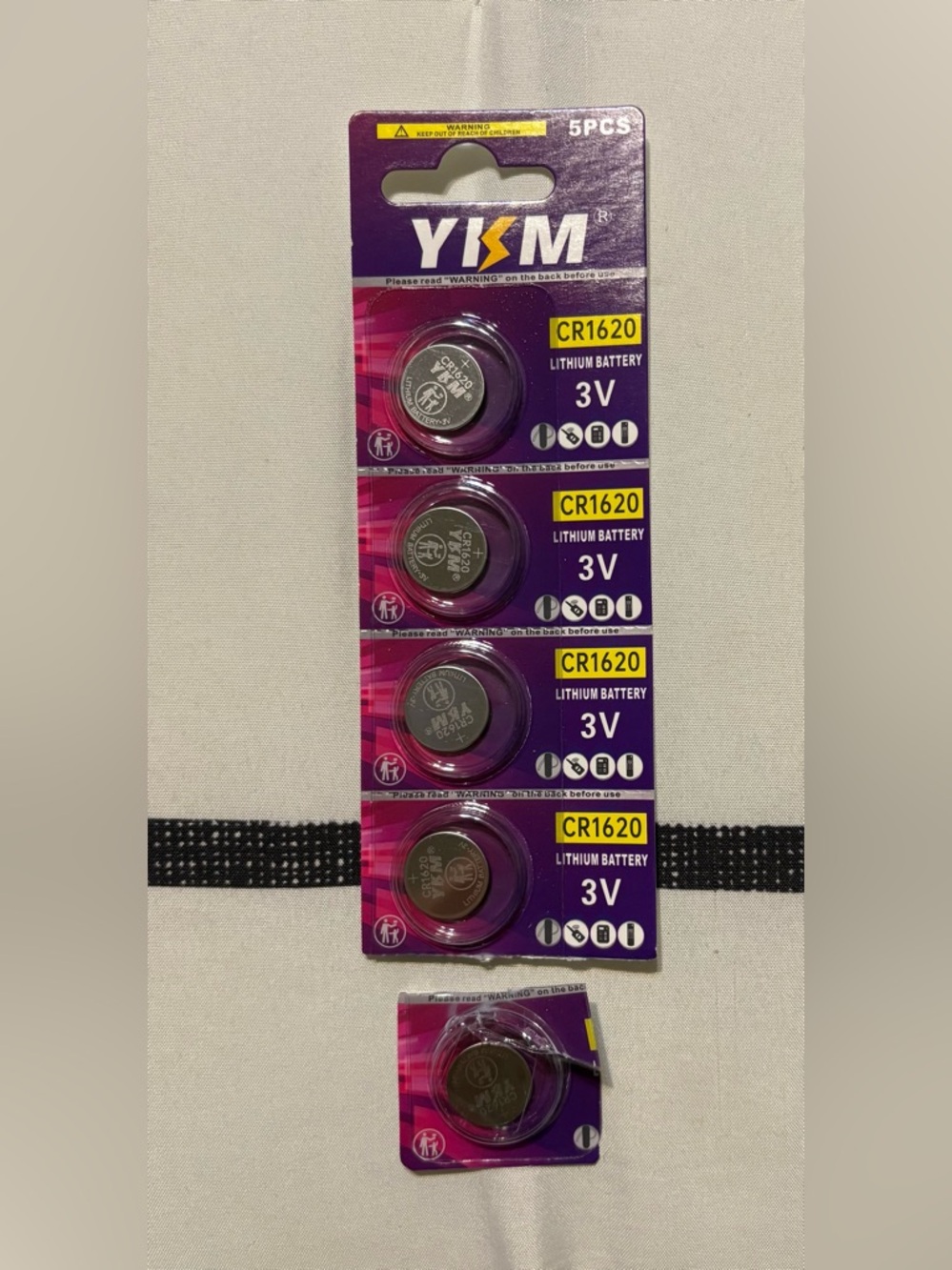 5 Pack CR1620 3V Lithium Batteries DL1620 CR1620 Battery for Car Key Fob Battery